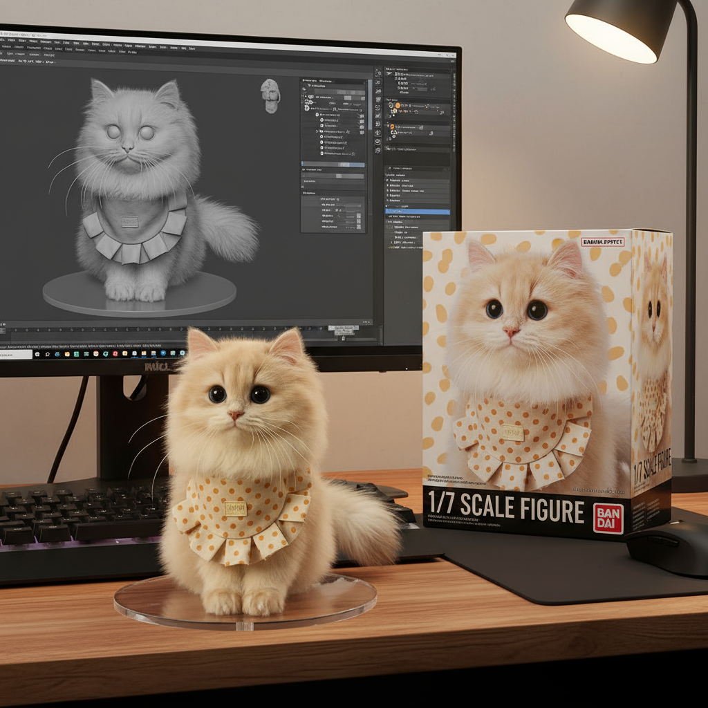Nano Banana AI Pet Figure Maker result example