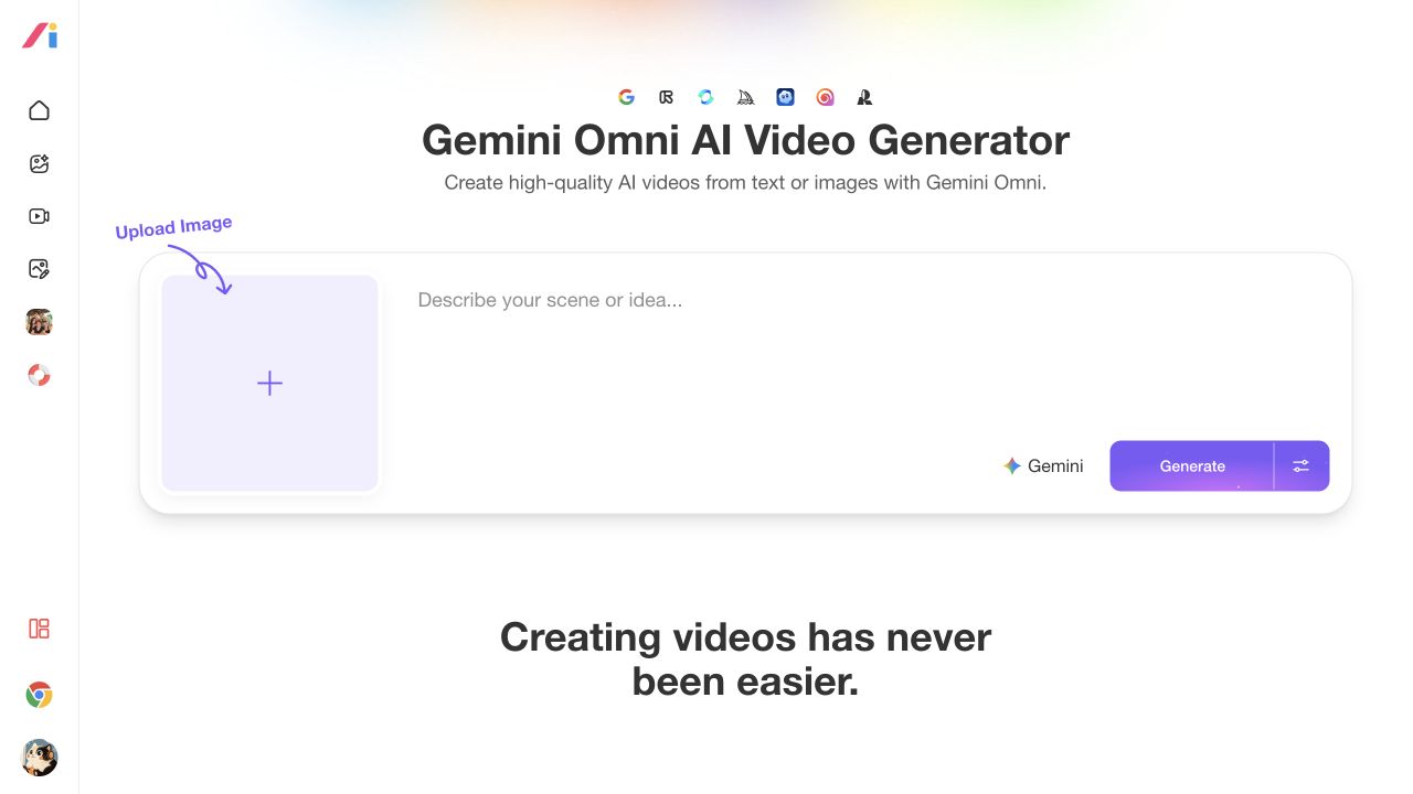 Gemini Omni AI Video Generator model page screenshot
