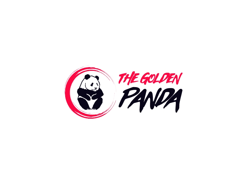 The golden panda logo design